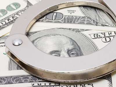 Handcuffs on money